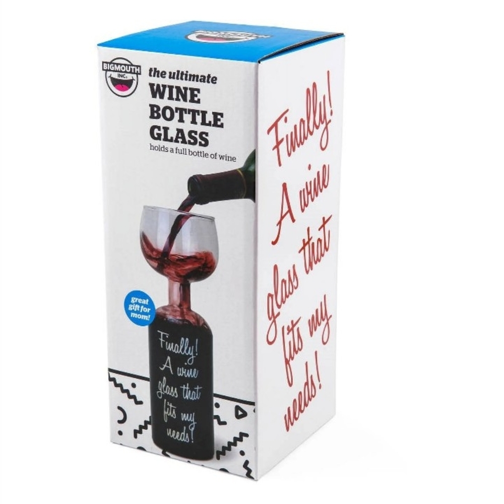 BigMouth Inc. Wine Bottle Glass - Black